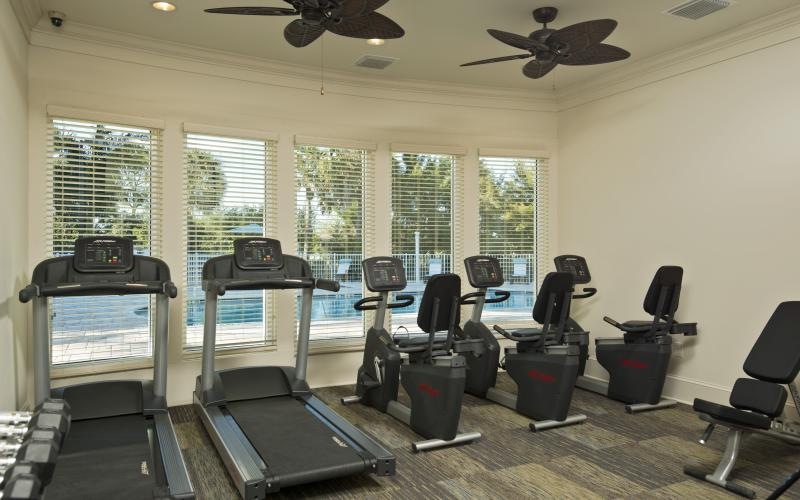 a room with exercise equipment